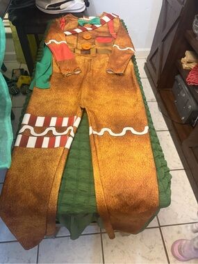 Gingerbread-Inspired Orange Kids Romper Jumpsuit